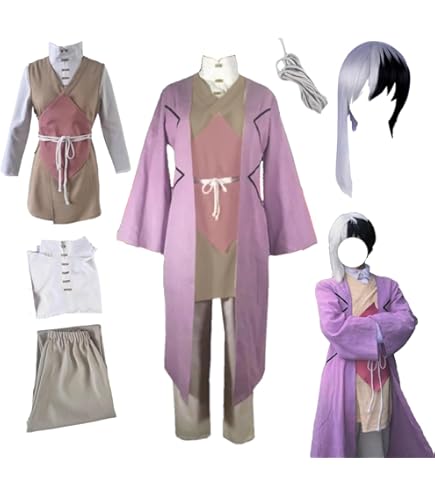 Dr.STONE あさぎりゲン 衣装＋ウィッグ フルセット コスプレ Amazon.co.jp: コスプレ コスプレ衣装＋ウィッグ 浅霧幻 あさぎりゲン