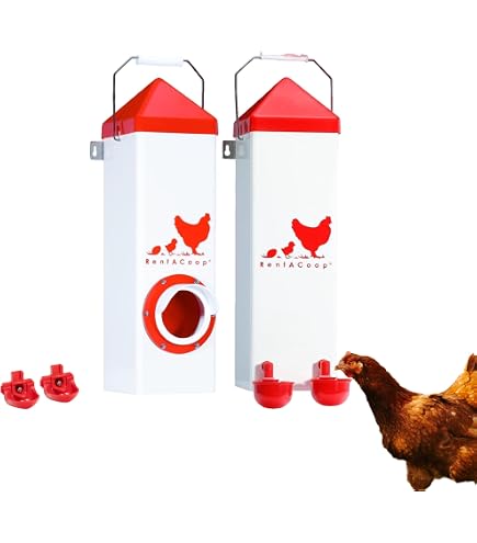RentACoop 鶏用フィーダー ホワイト Amazon.co.jp: RentACoop 鶏肉用フィーダー レインカバー付き 耐荷重10