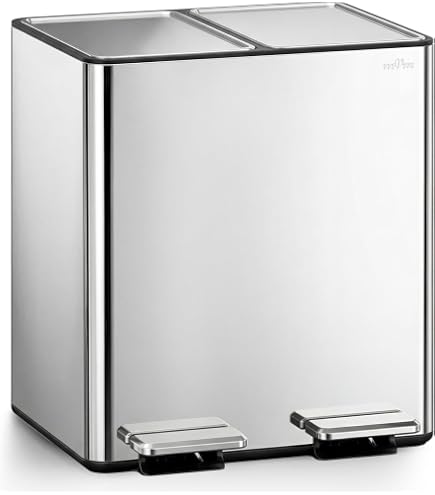 Amazon｜Lovewind ゴミ箱 2分別、15L×2台 キッチンゴミ箱 蓋付き 2