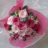 【プロポーズ・お祝いなどに】プリザーブドフラワー花束/ピンク　Lサイズ