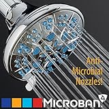 抗菌/ anti-clog高圧6-settingシャワーヘッドby Aquadance with Microbanノズル保護から成長の金型、カビシャワー&バクテリアを強化！3ジェットカラー選択肢 4 
