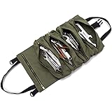 Super Roll Tool Roll,Multi-Purpose Tool Roll Up Bag, Wrench Roll Pouch,Canvas Tool Organizer Bucket,Car First Aid Kit Wrap Ro