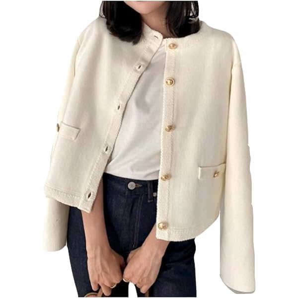 Amazon | [アニュアンス] クルーコンパクトジャケット IVORY S