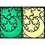 蓄光シール ウォールステッカー 月 星 蓄光 [三日月] おしゃれ 壁紙シール ウォールシール はがせる DIY 壁紙 シール