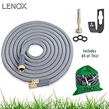 Expandable Hose 125 ft Expanding Water Hose Heavy Duty Latex Solid ON/OFF Brass Valve Connector Incl