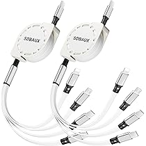 2本セット 4 in 1 巻き取り充電ケーブル USB TypeC ケーブル Amazon.co.jp: 巻き取り式 4in1 充電ケーブル 1.5m×2本セット