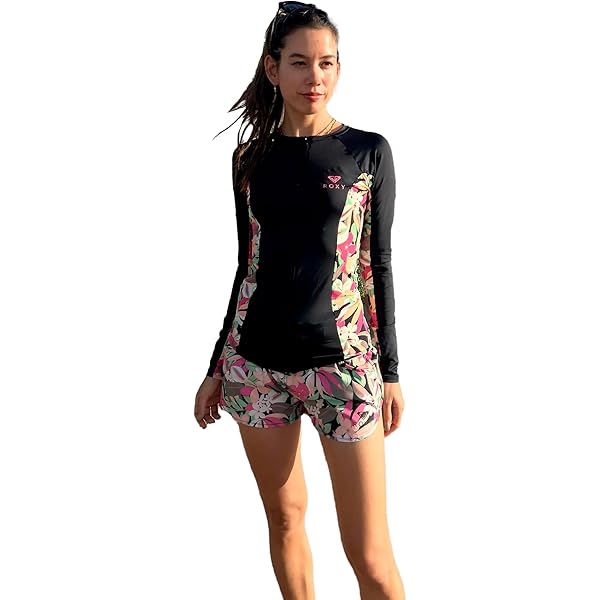 Amazon.co.jp: [ロキシー] ラッシュガード ボタニカル柄ジップ