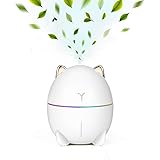 Adoric ミニ加湿器 卓上 usb給電 七色ライト 静音200ML 6時間加湿 ホワイト