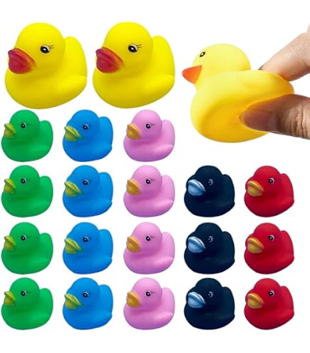 Amazon.co.jp: バスダックのおもちゃ、20個のミニゴム製のアヒル