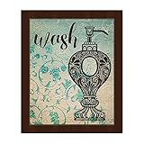 Washフローラルヴィンテージスタイルソープディスペンサーバスルーム用壁アートプリント 24x36 BAT0000158FRM24X36SES