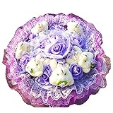 i-dem くまブーケ くま束 熊束 ベア ブーケ 造花 ぬいぐるみ 白 結婚式 結婚記念日 出産祝い 誕生日 プロポーズ ギフト (パープル)