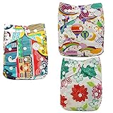 Ohbabyka3点セット フリーサイズ おむつカバー サイズ調整可 布おむつカバー 布オムツカバー 男の子用 ベビー服 赤ちゃん キッズ 服 ベビー 女の子 70 80 90 可愛いおむつカバーでH