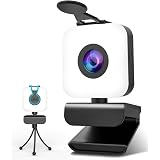 Webカメラ マイク内蔵-OVIFM HD 1080Pウェブカメラ 三脚取付 ライト付き プライカバー 可能 オートフォーカス 美顔機能 パソコンカメラ ビデオ通話 Skype会議用PCカメラ 在宅勤務必要 プラグアンドプレイ Windows XP/