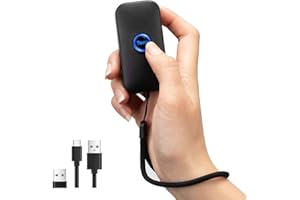 Tera 小型 レーザー バーコードスキャナー 技適マーク付き 1次元 有線＆無線 USB 2.4G Bluetooth対応 日本語取扱説明書付き 充電式 手持ち式 ワイヤレス 図書館 店舗 オフィス 物流 倉庫などに適用 ハンディスキャナ 型番:5