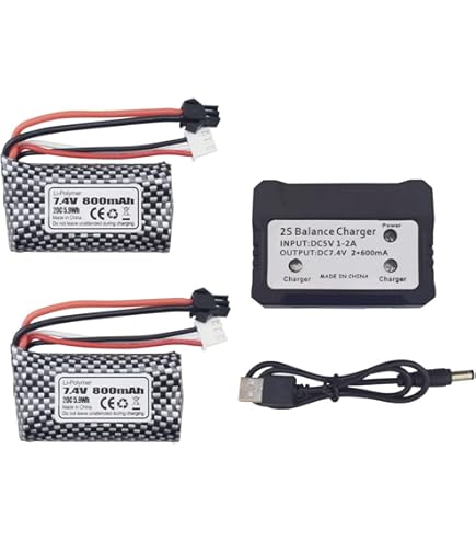 Amazon.co.jp: アクセサリー 2 個 7.4V 800mah SM プラグ リチウム