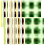 丸シール カラーラベル ステッカー 16色セット 32シート 13056片 6mm 分類 ラベル タックシール 丸型 オフィス 学校 整理収納 NYANDELMO ND-0186-R04-6mm