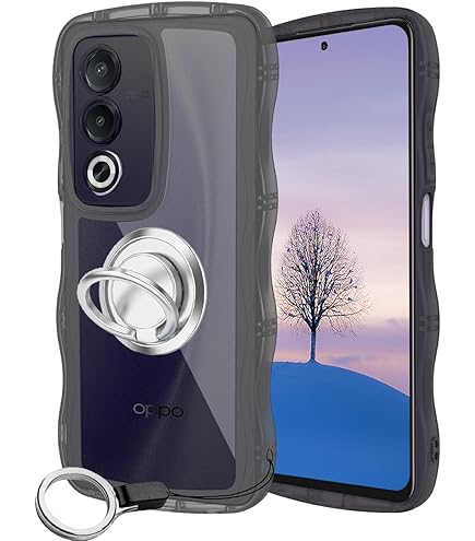 Amazon.co.jp: OPPO A3 5G ケース クリアブラック ウェーブ TPU波状の