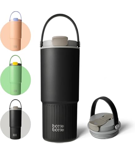 魔法瓶860 mlストロー付きカバー付き持ち手付き大容量保温携帯カップ