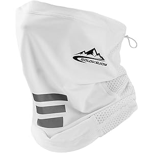 【夜間反射ライン搭載】ネックカバー 冷感 フェイスカバー ネックガード UVカット 紫外線対策 メンズ 耳かけタイプ ひんやり UPF50+ 日焼け防止 UVフェイスガード 伸縮・通気性 吸汗速乾 メンズ