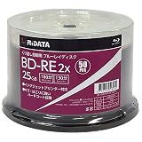 RiDATA(ライデータ) くり返し録画用 ブルーレイディスク BD-RE 25GB 50枚 ホワイトプリンタブル 片面1層 1-2倍速 BE130EPW2X.50SP A