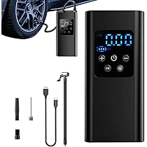 U タイプC 充電式ポータブルタイヤインフレター 充電式ポータブル空気入れ Amazon | 電動エアーポンプ 電動 空気入れ Type-C充電式 自転車