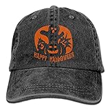 大人 デニム キャップハッピーハロウィン パンプキン かぼちゃ 今季最新 ダンス キャップ 軽量 紫外線対策 日よけ 小顔効果 プリント付き 無地 ブラック