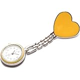 ナースウォッチ 時計 ハートマーク クリップ かわいい レディース ポケットウォッチ （イエロー） PR-HEART-WATCH-YE