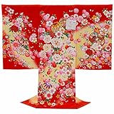 お宮参り 着物 女の子 初着 産着 正絹 毬 鼓 赤 女児 祝着 一つ身 着物タウン 3370-00598