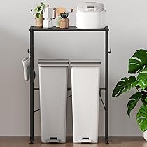 Amazon.co.jp: TKUIN ゴミ箱上ラック レンジラック 幅40-60×奥行46×高