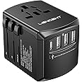 LENCENT Universal Travel Adapter, International Charger with 3 USB Ports and Type-C PD Fast Charging Adaptor for iPhone, Sams