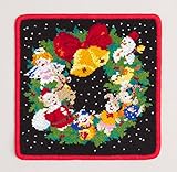 ハンカチクリスマスリースレッド