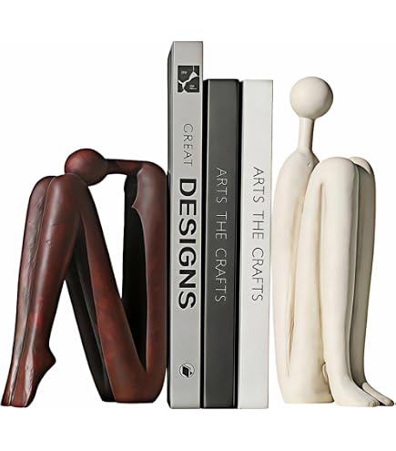 Vintage Birds & Books Resin Bookends - Set Of 2, 4x5x5.5 Inches, Decorative Book Stoppers For Shelf