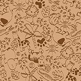 Kid Carpet Animal Doodles Rug 6' x 9' Brown/Tan [並行輸入品]