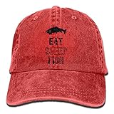 大人 デニム キャップ食べる 眠る 釣り 繰り返す 今季最新 ウトドア ハット 軽量 紫外線対策 日よけ 小顔効果 プリント付き 無地 レッド