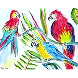 3つParrotsアウトドアWall Hanging 24 X 30