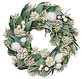 彩か SAIKA リース M インテリア用玄関飾り グリーン ナチュラル  CXO-353Mgr Wreath-Snow Fairy M (Green)