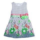 Domybest子供服 女の子 ワンピース 袖なし 1-6歳　ふわふわ　赤　可愛い花柄　春夏秋 卒園式 入学式 発表会 結婚式　七五三　通園　通学 (120) (100)