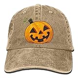 大人 デニム キャップハッピーハロウィン パンプキン かぼちゃ 大人気 ヒップホップ キャップ 軽量 紫外線対策 日よけ 小顔効果 プリント付き 無地 ベージュ