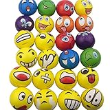Swity Home 　PU表情ボール 顔柄PUボール おもちゃ カラーのemojiの表情ソフトボール 圧力を解放 応力ボール さまざまな色　ランダム図案 パーティ玩具　２４個１パック [並行輸入品]