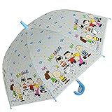 子供 傘 ジャンプカサ 50cm 55cm Disney ディズニー スヌーピーワンタッチ 雨傘 雨具 学童傘 8本骨 女の子 男の子 50cm スヌーピー（ブルー）