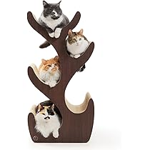 Amazon.co.jp: 猫壱 キャットツリー Rダークブラウン＆ブラック