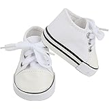 MYSO Doll Shoes 18 Inch Doll Shoes Doll Canvas Shoes for Baby Doll,Doll Accessories Baby Doll Shoes(White)