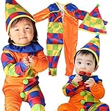 ベビー ピエロ 0歳 1歳 1歳半まで　コスチュームセット　帽子付　65cm 70cm 80cm 　≪Lollypops!!!オリジナル≫　 [並行輸入品]