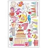 ウォールステッカー 手書き風 鳥 カップ ケーキ ハート お誕生会 北欧 モダン かわいい 壁紙シール 両面印刷