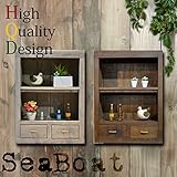 Sea Boat-シーボート 引出し付きウォールシェルフ*シャビー家具*壁掛けシェルフ*棚*ラック*デザイナーズ*古木製*リサイクルウッド*アンティーク家具*アンティーク雑貨*北欧風*レトロ*クラシック*モダン*マリン*FL-26 ホワイト
