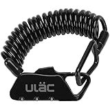 ULAC 自転車 鍵 ワイヤーロック ダイヤル チェーンロック ベビーカー バイク サドルロック 軽量 携帯便利 盗難防止 長さ1200mm 四つ色(黒)