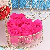 【Glorwefy】バラ型ソープフラワー　ソープフラワーの花びら　プレゼント　花　永遠の愛　人気　花　母の日のプレゼント　五月　装飾　観賞　実用　精巧　雰囲気満点　石鹸 (6本：RH1)