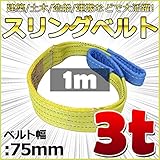 スリングベルト 幅75mm 使用荷重3t ベルトスリング 繊維ベルト 吊りベルト クレーンベルト 帯ベルト 吊り上げ 作業用 屋外 建設機械 船舶 運搬作業 ポリエステル素材 土木 農林業 造船 (1
