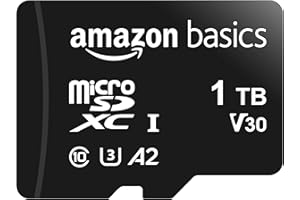 Amazonベーシック microSDXC メモリーカード 1TB フルサイズアダプター付き A2 U3 読み込み速度最大100MB/秒 ブラック