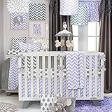 Swizzle Purple 4 Piece Baby Crib Bedding Set with Bumper by Sweet Potato by Sweet Potatoes